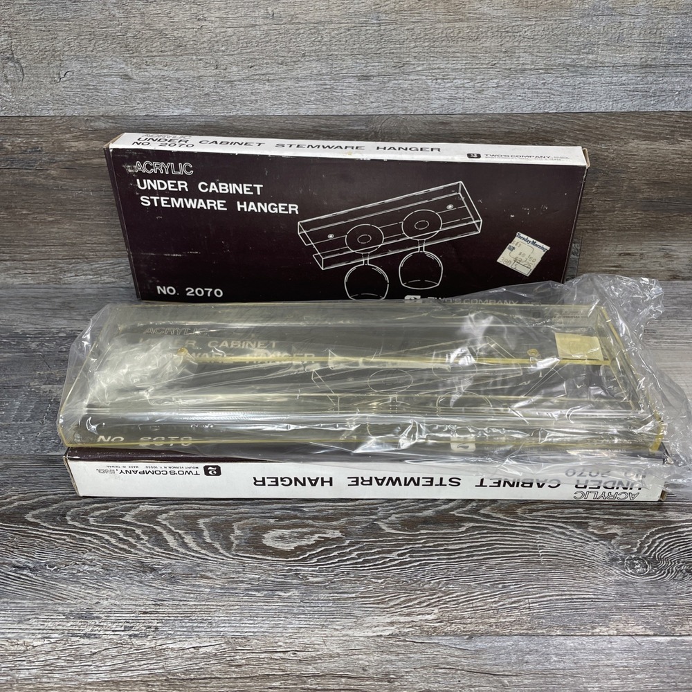Vintage Two's Company, INC Acrylic Under Cabinet Stemware Hanger Clear Set Of 2